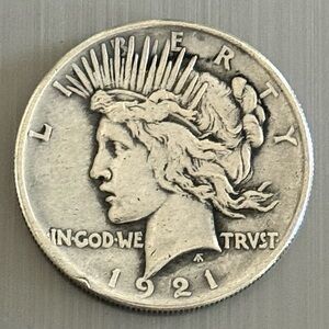 Antique Circulated 1921 Liberty or Peace Silver Dollar